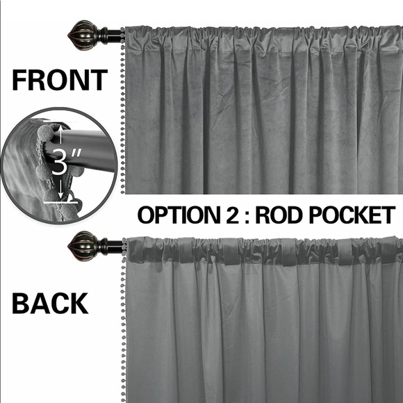 Zhaofeng 42”x95” Pom Pom Velvet Curtains in gray - Picture 5 of 16